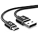 Produktbild CELLONIC® USB Kabel (1m 2.4A) kompatibel mit SanDisk Sansa Fuze Plus, Sandisk Sansa Clip Zip, SanDisk Sansa Clip Jam (Micro USB auf USB A (Standard USB)) Datenkabel Ladekabel schwarz