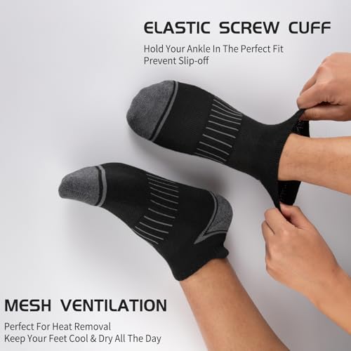 Heatuff 12 Pairs Men's Ankle Running Socks Cushioned Low Cut Athletic Sports Casual Tab Socks4