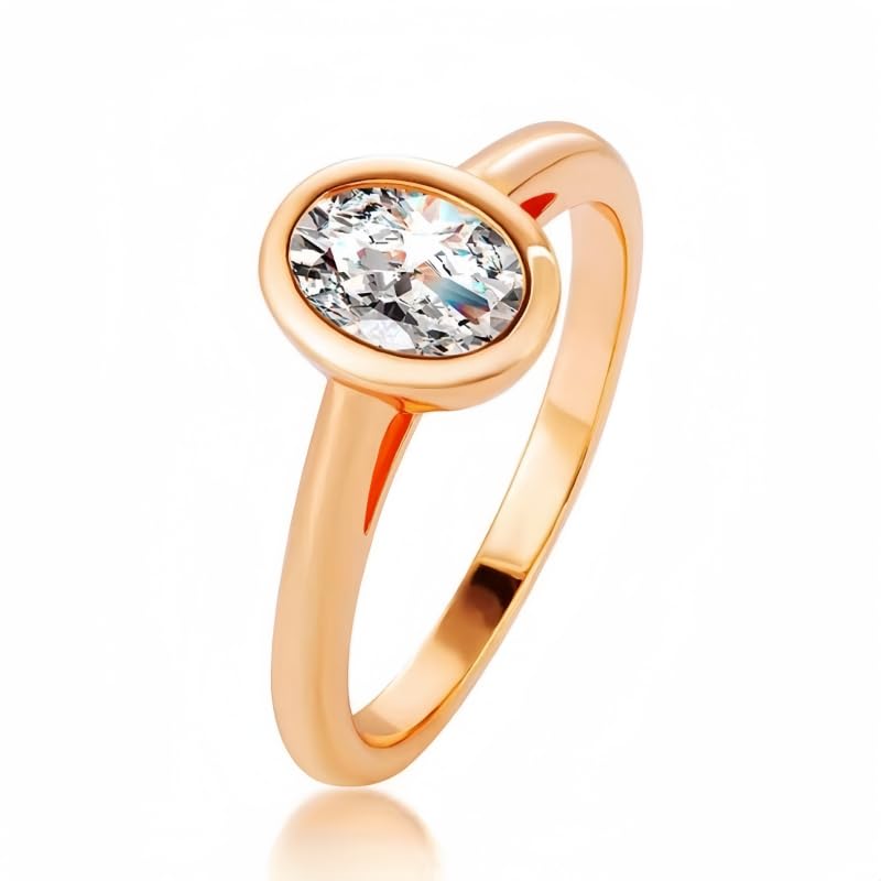Moissanite Oval Centerpiece Engagement Ring | Lab Grown 1.2ct Diamond & Rose Gold Plated Ring | Sterling Silver Rings for Women | Engagement Rings for Women | Womens Wedding Bands2