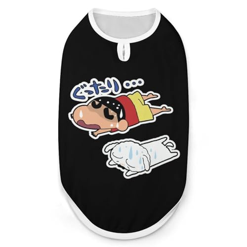 ペット服 クレヨンしんちゃん 犬服 犬の服 Tシャツ ペットウェア ドッグウェア 猫服 洋服 袖なし 薄手 おしゃれ 脱毛保護 通気性よい 春秋冬服 お散歩 お出かけ 小型犬 中型犬