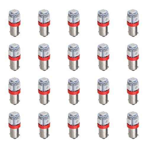 ECCPP 20x Instrument Cluster Dash Panel Lights ba9s-5-5050-smd-Red 1815, 1816, 182, 1889, 1891, 1892, 1893, 1895, 1895A, 1445, 17053, 53, 53X, 57, 216, 293, 363, 3886X, 3893, 6253, 64111, 64113