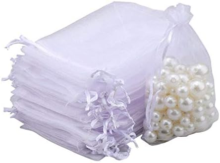 100 PCS Organza Gift Bags Wedding Jewelry Pouches 7 cm * 9 cm Perfect for Wedding, Christmas, Birthday, Anniversary