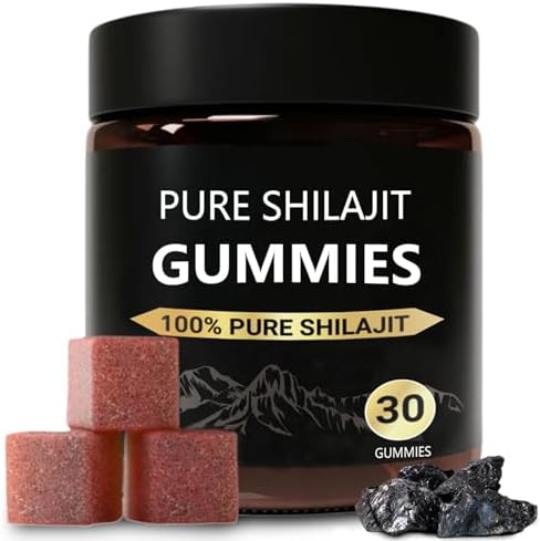 Shilajit Gummies for Men,Pure Shilajit Gummies for Men, Pure Himalayan Organic Shilajit Gummies for Men Supplement 30ct, Cane Sugar Free, Sweetened by Organic Manuka Honey 340mg