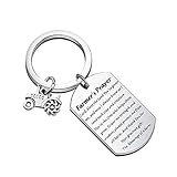 Gzrlyf Farmer's Prayer Keychain Farmer Gifts Religious Gifts for Farm Owner The Blessing of a Farm (Dog Tag Keychain)