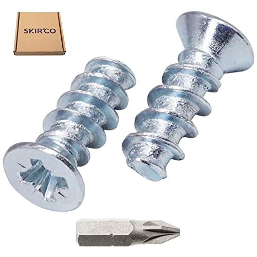 SKIR'CO (100 pcs) Zinc Plated Euro Screws 5.0 x 13 mm, Drawer Runner Screws, Flat Countersunk Head, Hinge Screws - Image 2
