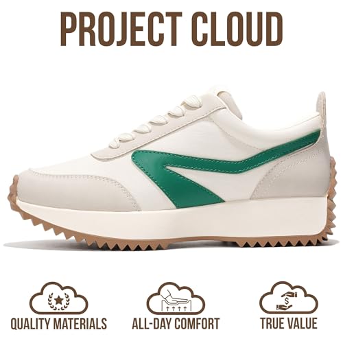 Image of Project Cloud Womens Sneakers - Memory Foam Insole and Lightweight Spring Shoes - Non-Slip Lace Up Trendy Shoes - Fashion Sneakers for Women 2026