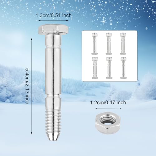 lasuroa 4 Pack 51001500 Scherschrauben und Muttern für Schneefräsen, Schermuttern Scherstifte für Schneefräse Scherschrauben für Schneefräsen für Ariens Schneefräsenteile