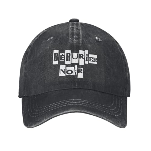 Photo de YUELEKANG Bérurier Noir Unisex Washed Denim Retro Trucker Caps