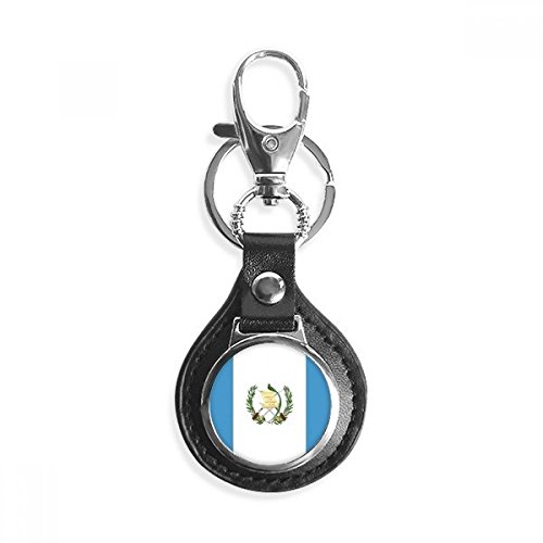 Llavero de Guatemala con bandera nacional en cuero y metal duradero para llaves de coche DIYthinker 1