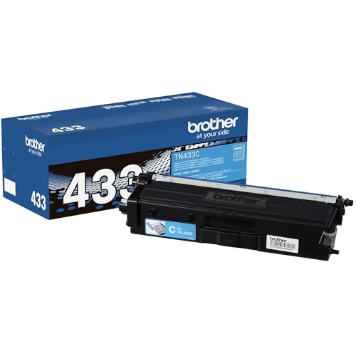 Brother Genuine High Yield Toner Cartridge, TN433C, Replacement Cyan Toner, Page Yield Up to 4,000 Pages, Amazon Dash Replenishment Cartridge, TN433 - image 1