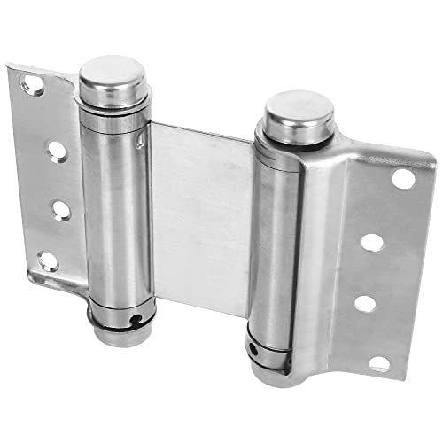 2 Pack 3 Inch Double Action Spring Loaded Hinge, Stainless Steel Spring Saloon Door Hinge, Self Closing Double Swinging Door Hinges For Cafe Saloon Pub Doors, Including 16 Screws #TOP4