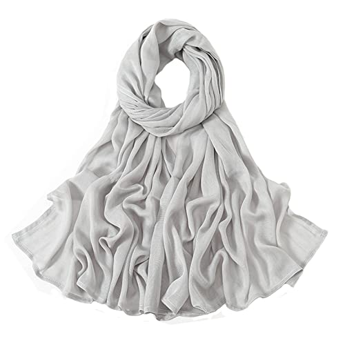 Yeieeo Women's Hijab Lightweight Breathable Solid Color Soft Cotton Hijab for Women Muslim Fashion Scarves