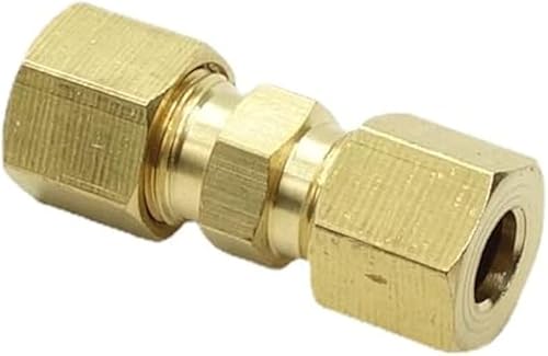 Miniatura 12 de 3 piezas de accesorios de compresión de latón 1/4" OD de tubo x 1/4" OD conector de unión