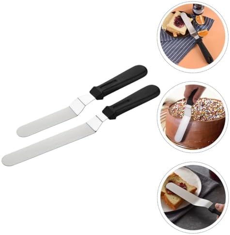 NUOBESTY 2 Adet Paslanmaz Çelik Krema Kazıyıcı 6 8 - Mutfak Pişirme Spatulası Krema Tereyağı Şekerleme Pişirme Aksesuarları Ev Pastacılık Gastronomi için Rastgele Renk - Görsel 6