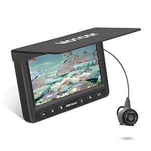 MOOCOR Underwater Fishing Camera, Portable Fish Finder Camera HD 1000 TVL Infrared LED Waterproof Camera with 4.3 Inch…