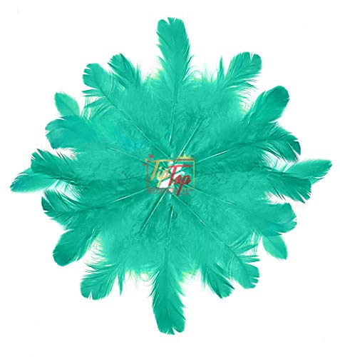 Image of Natural Dyed Feathers 10 cm (80 pieces) (Turquoise)