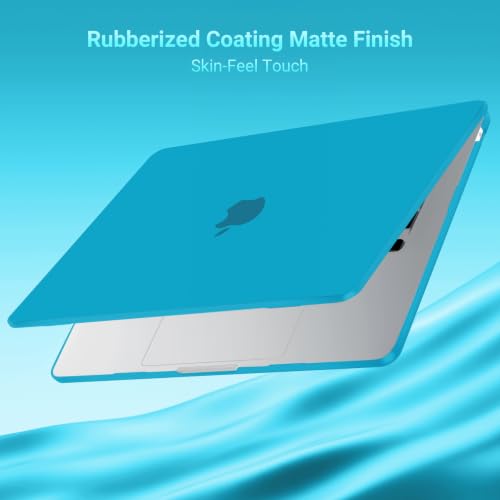 Image of MOSISO Compatible with MacBook Air 15 inch Case M4 M3 M2 2025 2024 2023 Release A3241 A3114 A2941 with Touch ID, Plastic Hard Shell Case&Keyboard Cover&Screen Protector&Storage Bag, Aqua Blue