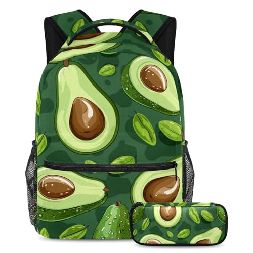 Petit avocat vert sac à dos et cartable large pour des journées d'école confortables
