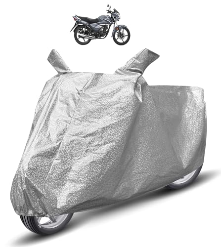 Image of Auto Hub Waterproof Bike Cover Compatible with Shine Dustproof, UV Protection Two Wheeler Bike Shine 125 Cover - Metallic Silver