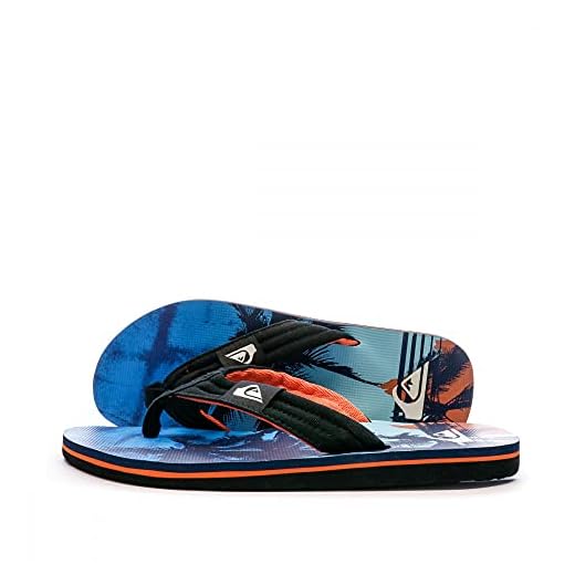 Quiksilver Molokai Layback, Zapatos de Playa y Piscina para Hombre, Azul (Black/Orange/Blue Xknb), 42 EU
