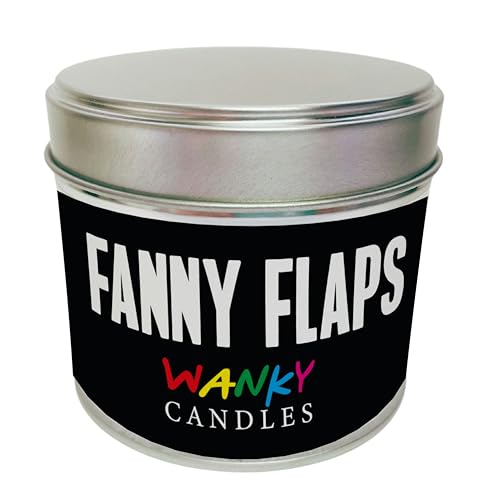 Wanky Candles - Fanny Flaps Candle in A Tin - Funny Rude Scented Wax for Weirdos with Zero Shame