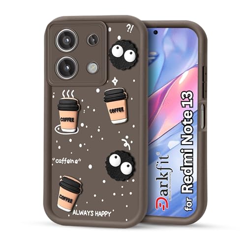 Image of Back Case Cover Compatible with Mi Redmi Note 13 5G | Cute Fun Cartoon Ball 3D Coffee Silicone Case | Body Protection | Camera Protection | Shock Proof | Color Brown | Pack of 1