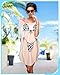 Jeyiour 6 Pack Women's Funny Bikini Shirt Short Sleeve Cover up Baggy T Shirt Dress Cute Bikini Print Baggy Swimwear(Fashionable Style,L)