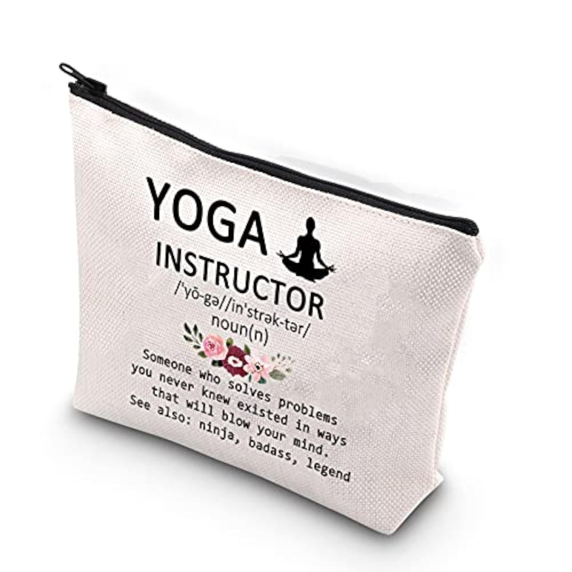 Funny Yoga Instructor Definition Zipper Pouch Makeup Bag
