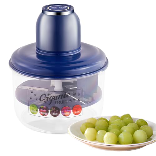 電働ブドウ皮むき机 自動回転ブドウ皮むき機 果皮クラッシャーリムーバーブドウ皮むき機 多機能 ぶどう/ビワ/ミニトマト/馬蹄/ニンニク レストラン/ミルクティー店専用 家庭用 業務用 (青)