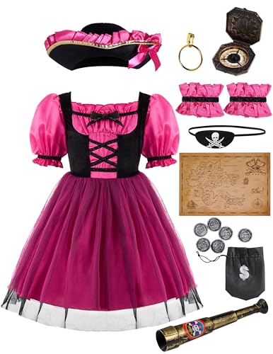 Disfraz pirata para niña Toddler magenta miniatura 6