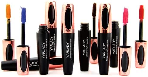 YARLADY 3D Color Mascara,Blue & Red 2pcs Set Elongating Styling Doubling Lasting Waterproof Chunky Frizz Sweatproof Not Smudging Eyelashes(#2Blue & Red)