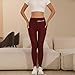 LXURY Women's Soft Cloud Fleece Leggings,Tummy Control Stretch Soft Yoga Pants,Winter Warm Pants (Wine,XL)