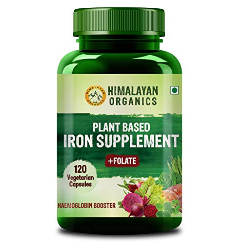 Himalayan Organics Plant Based Iron with Folate for Better Hemoglobin, Immunity, Oxygen Binding Capacity – 120 Veg Capsules Himalayan Organics Plant Based Iron with Folate for Better Hemoglobin, Immunity, Oxygen Binding Capacity – 120 Veg Capsules