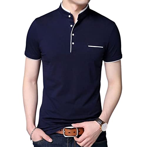 Image of Stylish and Handsome Mandarin Collar Half Sleeves T Shirt for Men Combo (Pack of 1)