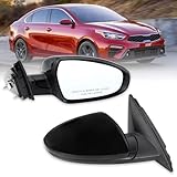 Right Passenger Side Mirror Compatible With 2019 2020 2021 2022 2023 2024 2025 Kia Forte With Manual folding Power Glass Black Replace#KI1321226(3Pins)
