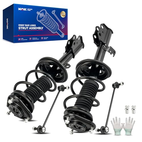 KAX Front Complete Strut & Coil Spring Assembly 2Sway Bars End Links for 2009 2010 2011 2012 2013 Toyota Corolla,2011 2012 2013 Toyota Matrix,Replaces OE 472597/472598 K80230 Amortiguadores Delanteros