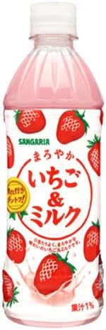 Amazon サンガリア まろやかいちご ミルク 500ml 48本セット まろやかいちご ミルク 乳酸飲料 通販