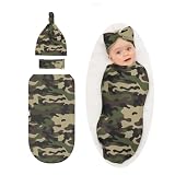 Camo Baby Stuff Swaddle Blanket with Headband and...