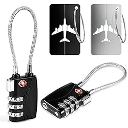 Etiquetas Para Candados De Bloqueo 2 TSA Cerradura de Equipaje+2 Etiquetas para Equipaje Yosemy Candados de Seguridad con candado de combinación 3 dígitos Equipaje Locks Bloqueo de CóDigo Para Maletas Equipaje Viaje Bolsa de Viaje