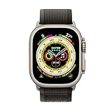 Apple Watch Ultra (GPS + Cellular mit 49mm) Titangehäuse mit Trail Loop Schwarz/Grau - M/L (Generalüberholt)