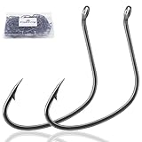 Kahle Hooks for Surf Fishing, FishTrip 50pcs Pompano Rig Hook Wide Gap Circle Hooks 7 Sizes