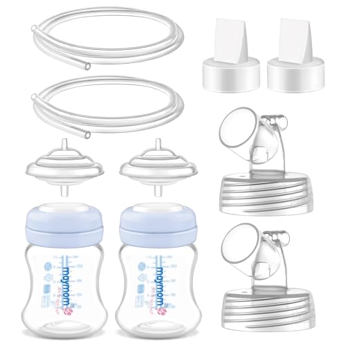 Image of Maymom Pump Parts Compatible with Spectra S1 S2 9 Plus Accessories, Base Connectors, Bottles, Duckbill Valves, Backflow Protectors and Tubing, Not Original Spectra Parts