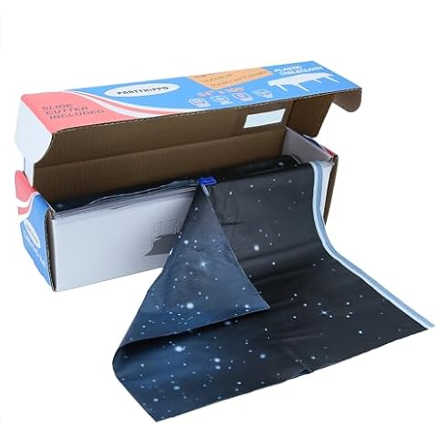 PARTYHIPPO Plastic Tablecloth Roll – 54" x 100' Plastic Tablecloths for Parties Disposable with Cutter Box - Cut to Size Disposable Tablecloth for Rectangle & Round (Starry Sky) Cover