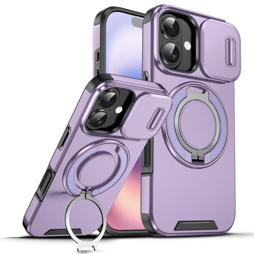 Coque magnétique pour iPhone 17 antichoc avec béquille et protège-caméra