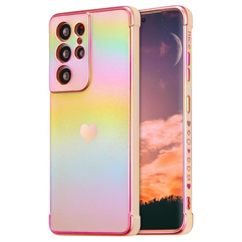 ZTOFERA Cute Case for Samsung Galaxy S25 Ultra,Iridescent Pink