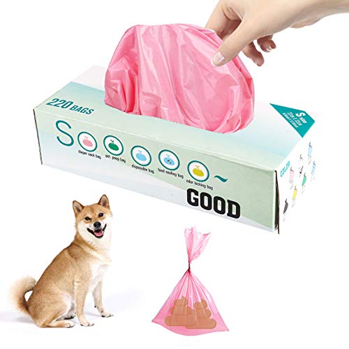 Image of Odor Sealing Disposable Bags for Pet Waste, Diapers, Ostomy bags or Sanitary Product Leak Proof Odor Blocking Bags Dog Poop Waste Bags Durable and Unscented (Pink, S-220)