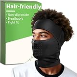 RIGWARL Black Football Ski Mask for Men Women, Open Top Sheisty Balaclava Face Mask with Breathable Mesh Panel & Non-Slip Design, Moisture-Wicking Motorcycle Balaclava for Cycling Hiking Halloween