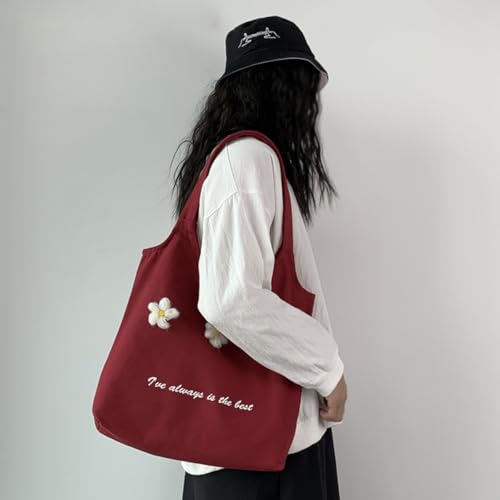 Floral Tote Bag Canvas Flower Bag Large Capacity Shopping Messenger Bag Shoulder Bag2