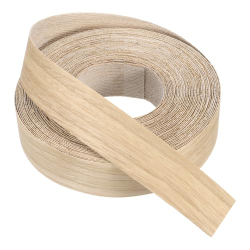 Cinta de chapa de madera roble blanco evita astillas en bordes de mesas con pegamento termofusible