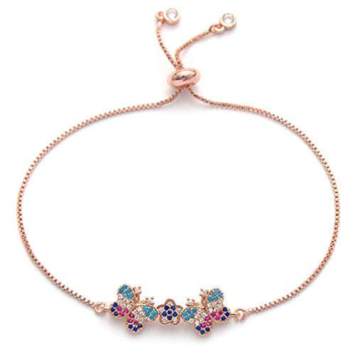Bijoux pour femmes : chaîne glissante en zircon cubique, cadeau papillon idéal